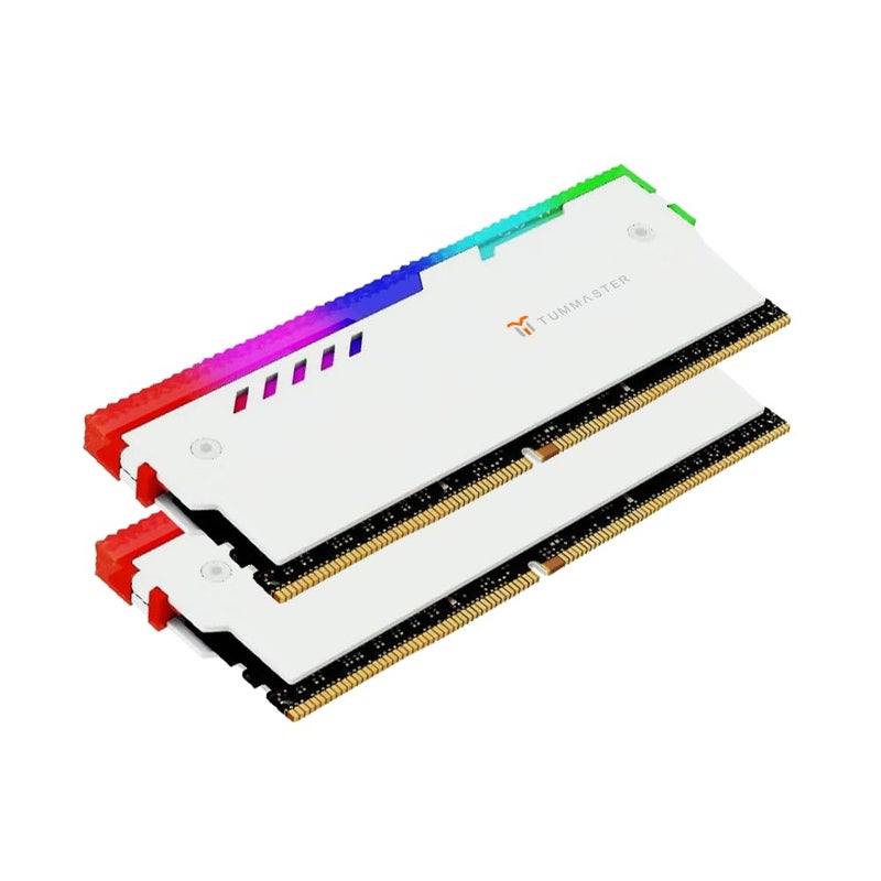TUMMASTER 5V 3PIN RAM Heatsink Memory Cooler DDR for DIY PC Game MOD DDR3 DDR4 (Compatible with ASUS Aura Sync,GIGABYTE RGB Fusion and MSI Mystic Light Sync（Memory not Included） GY-06-White-2 Pack - Image 1